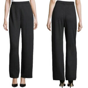 St John Womens Black Santana Knit Wide Leg Classic Pants Luxury Minimalist Large